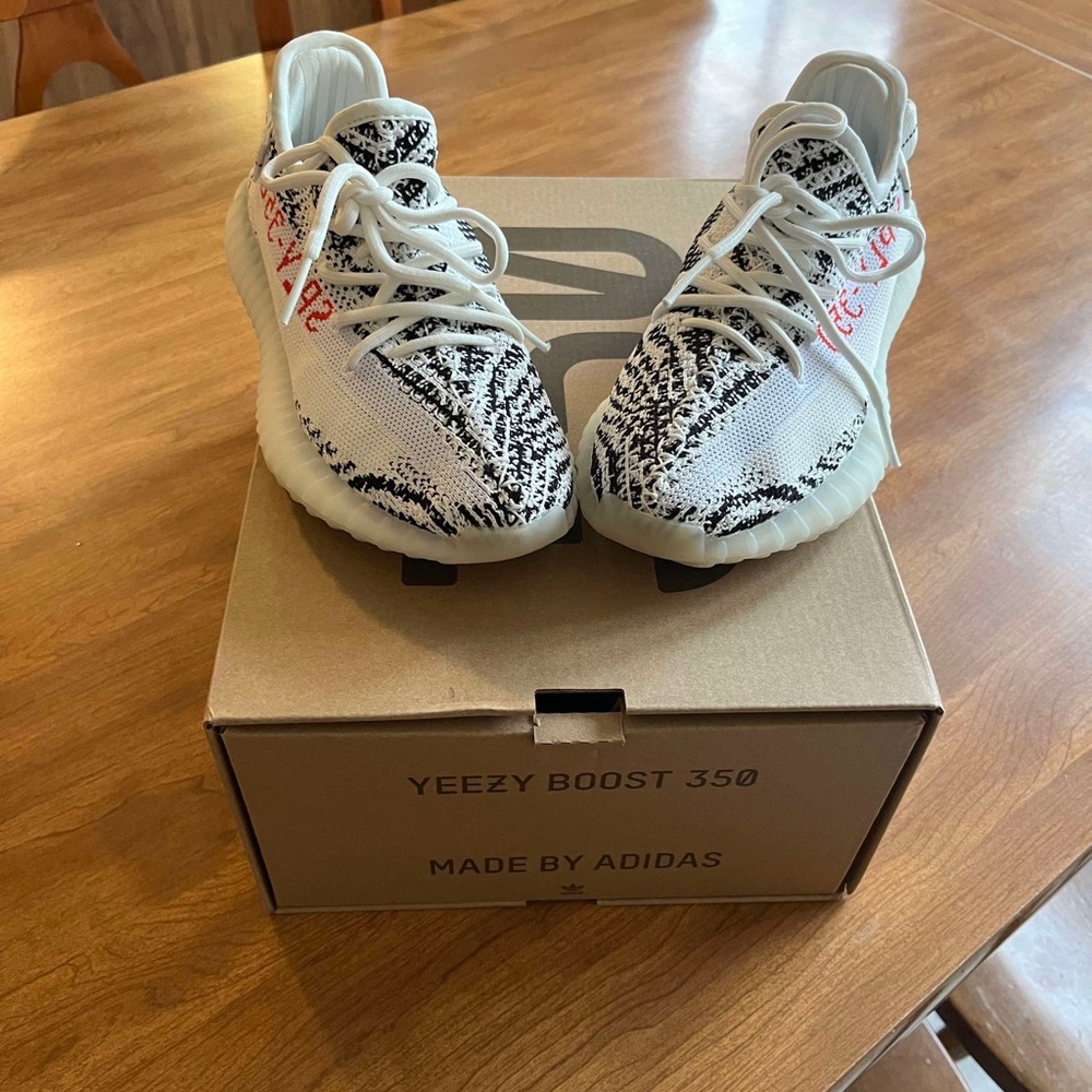 Brand New Adidas Kids Yeezy Boost 350 - White and Black